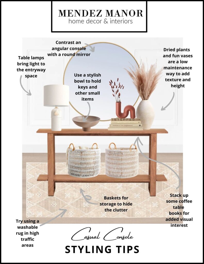 How to Style a Casual Entryway Console: Beach House Entryway Styling ...