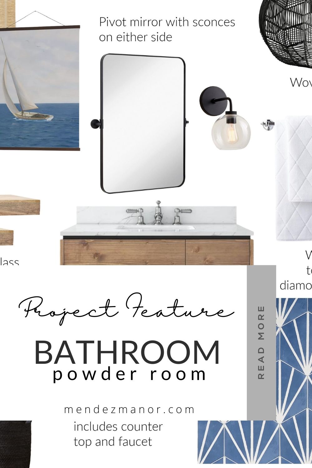 Virtual Design Client Feature: Powder Bathroom Design