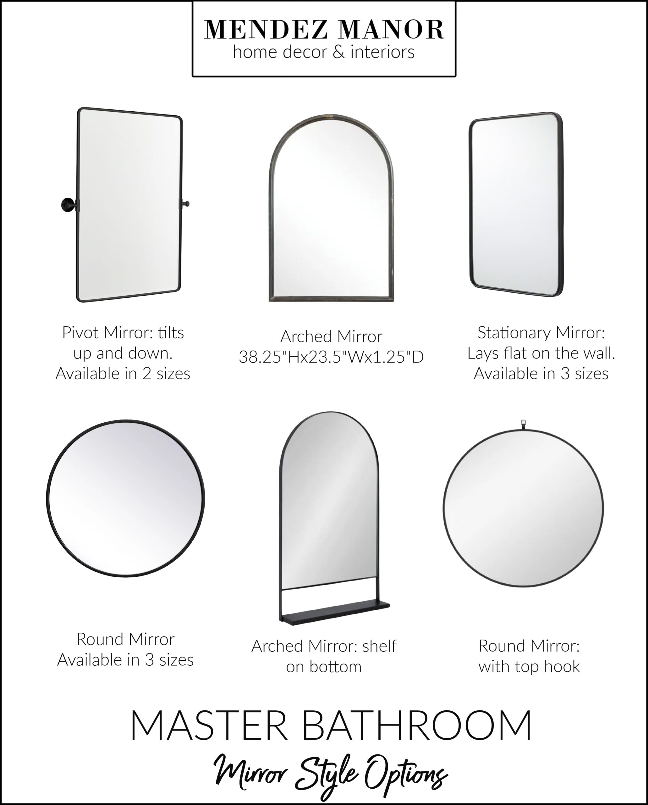 Black Frame Bathroom Mirrors