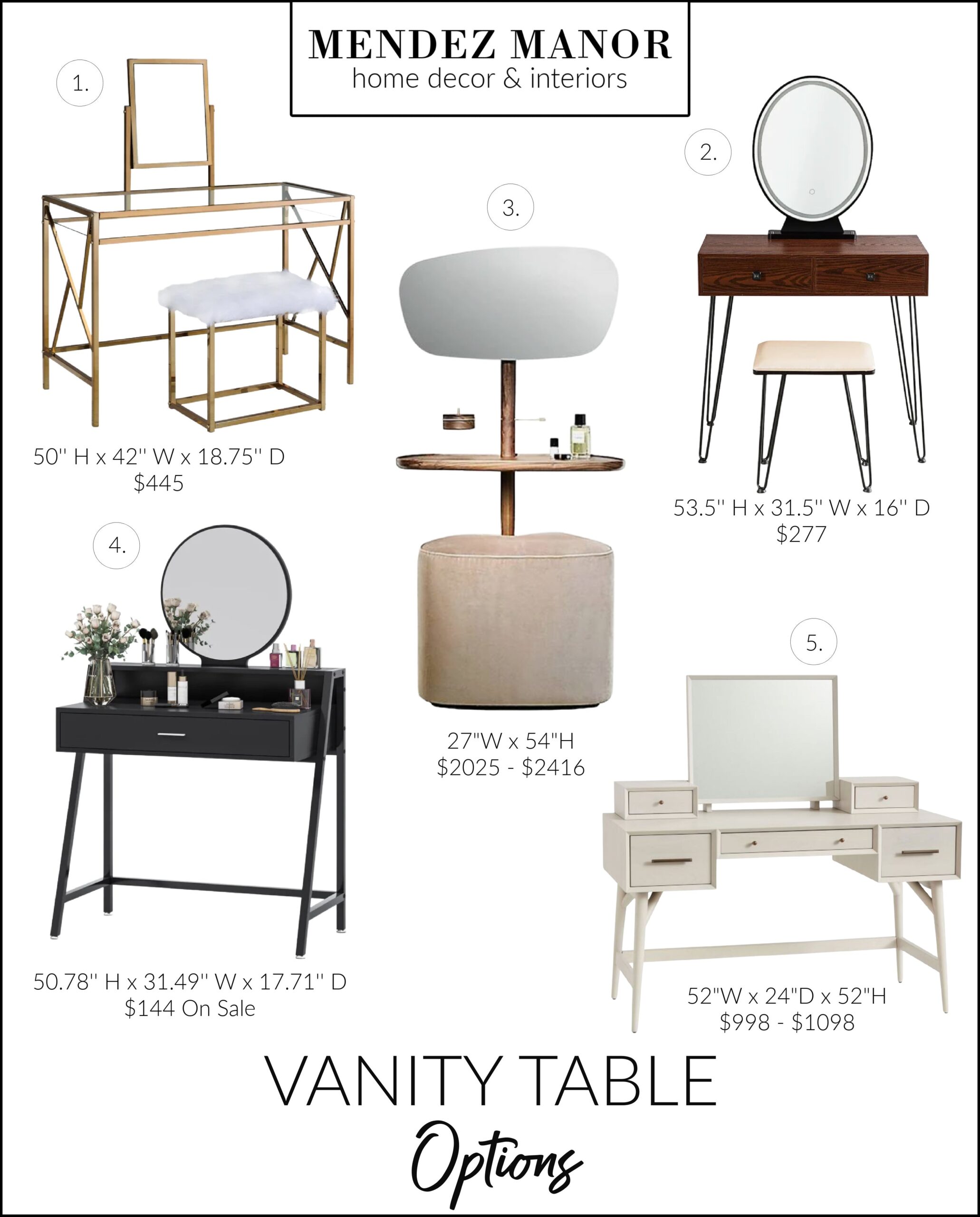Modern Vanity Tables