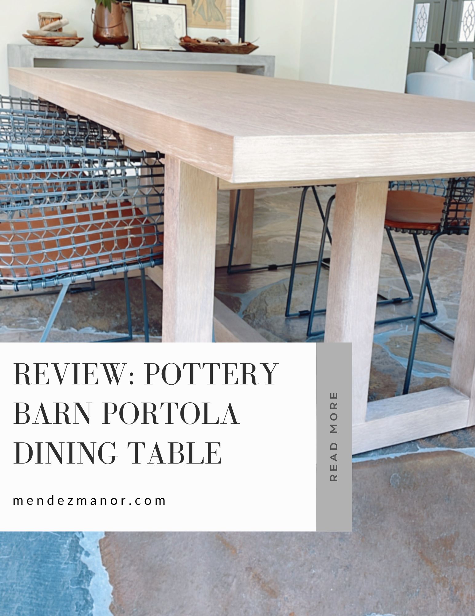 pottery barn portola dining table review