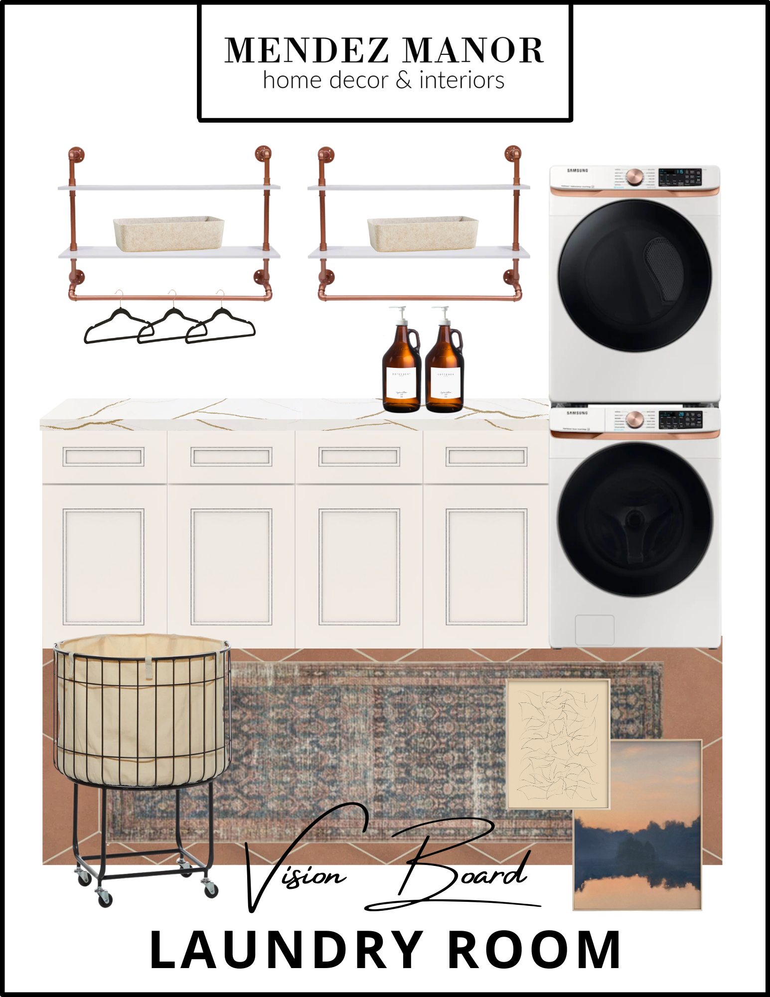 laundry room with copper accents