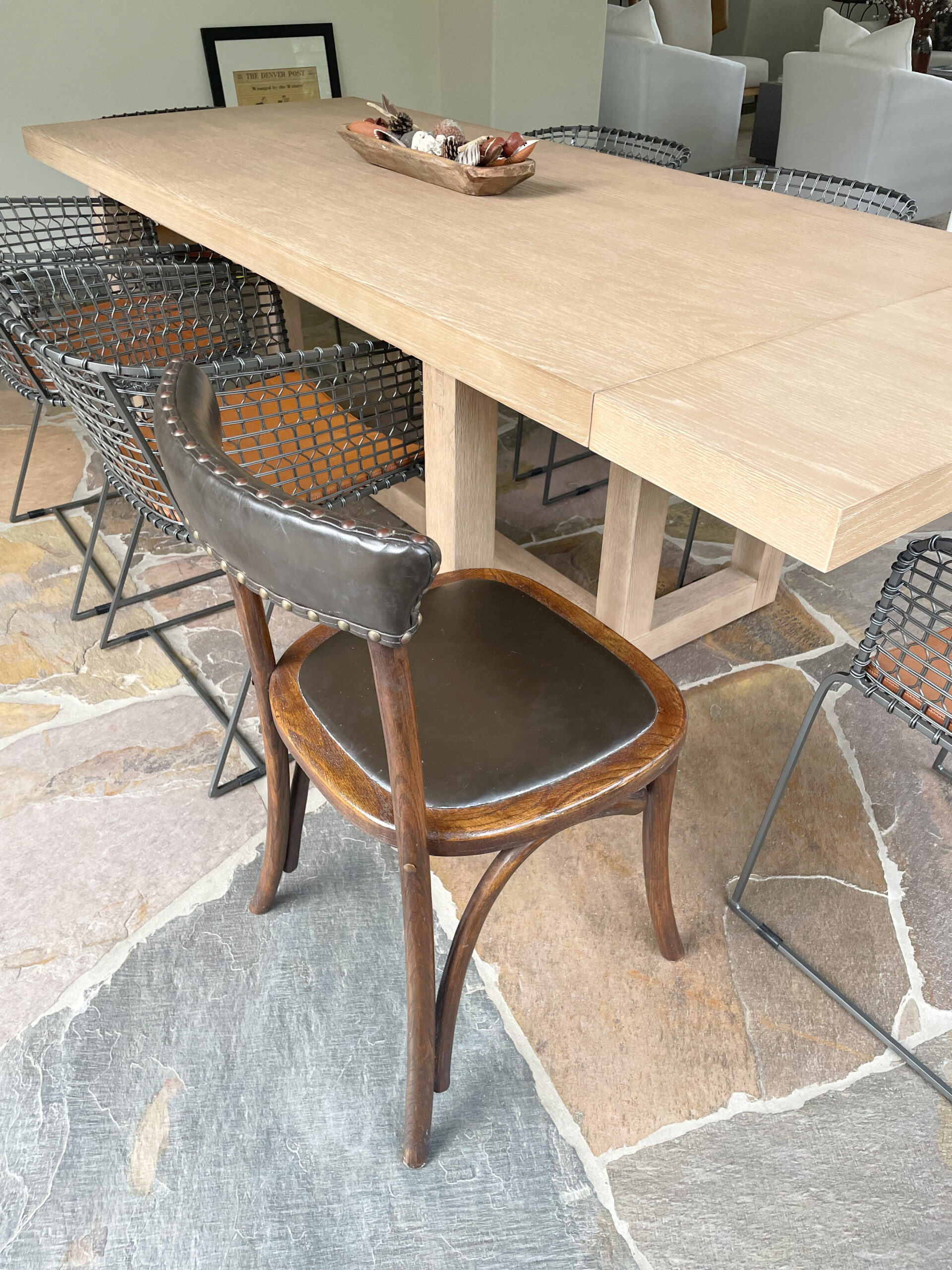 light wood extension dining room table