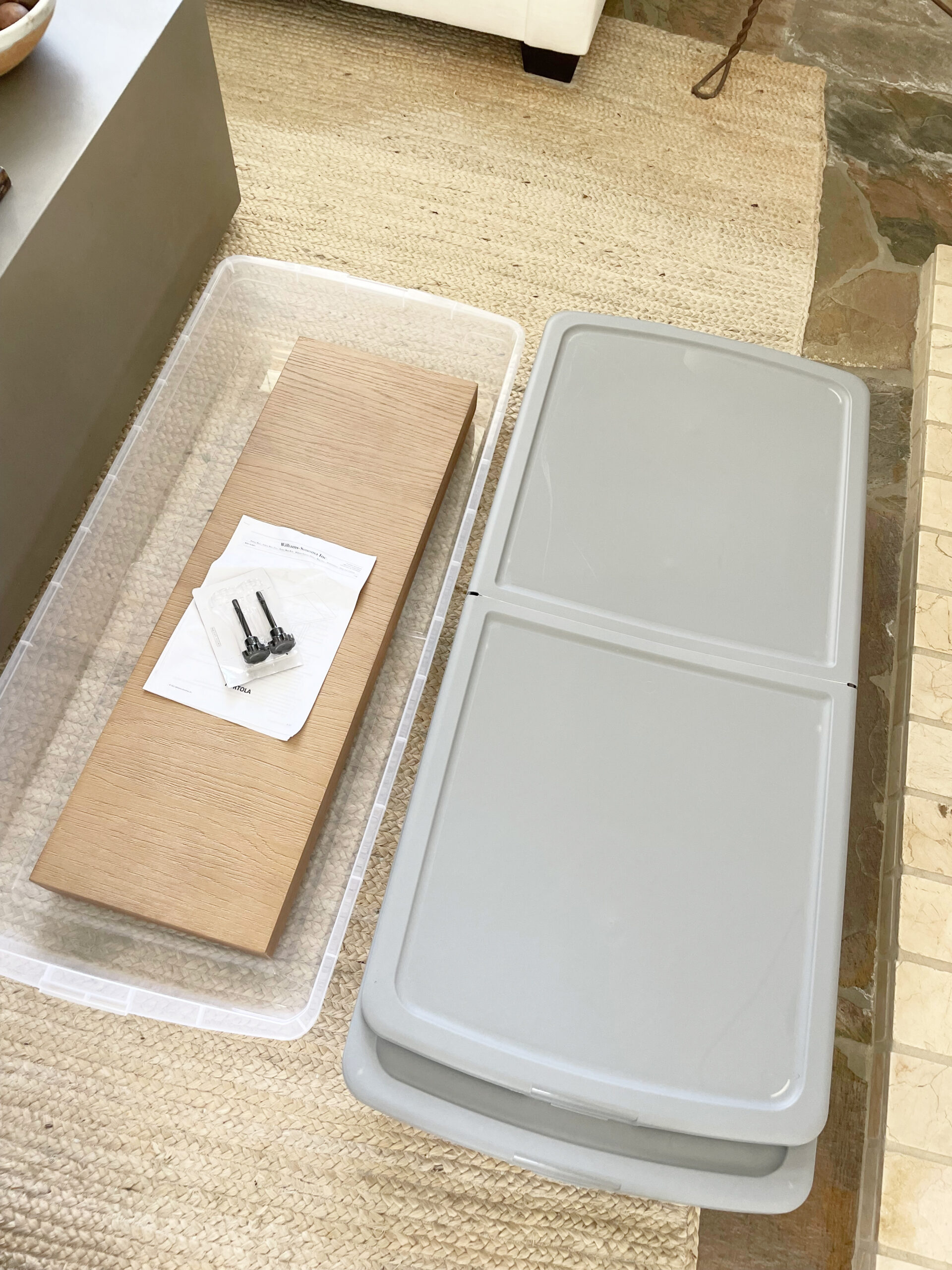 table leaf extension storage box