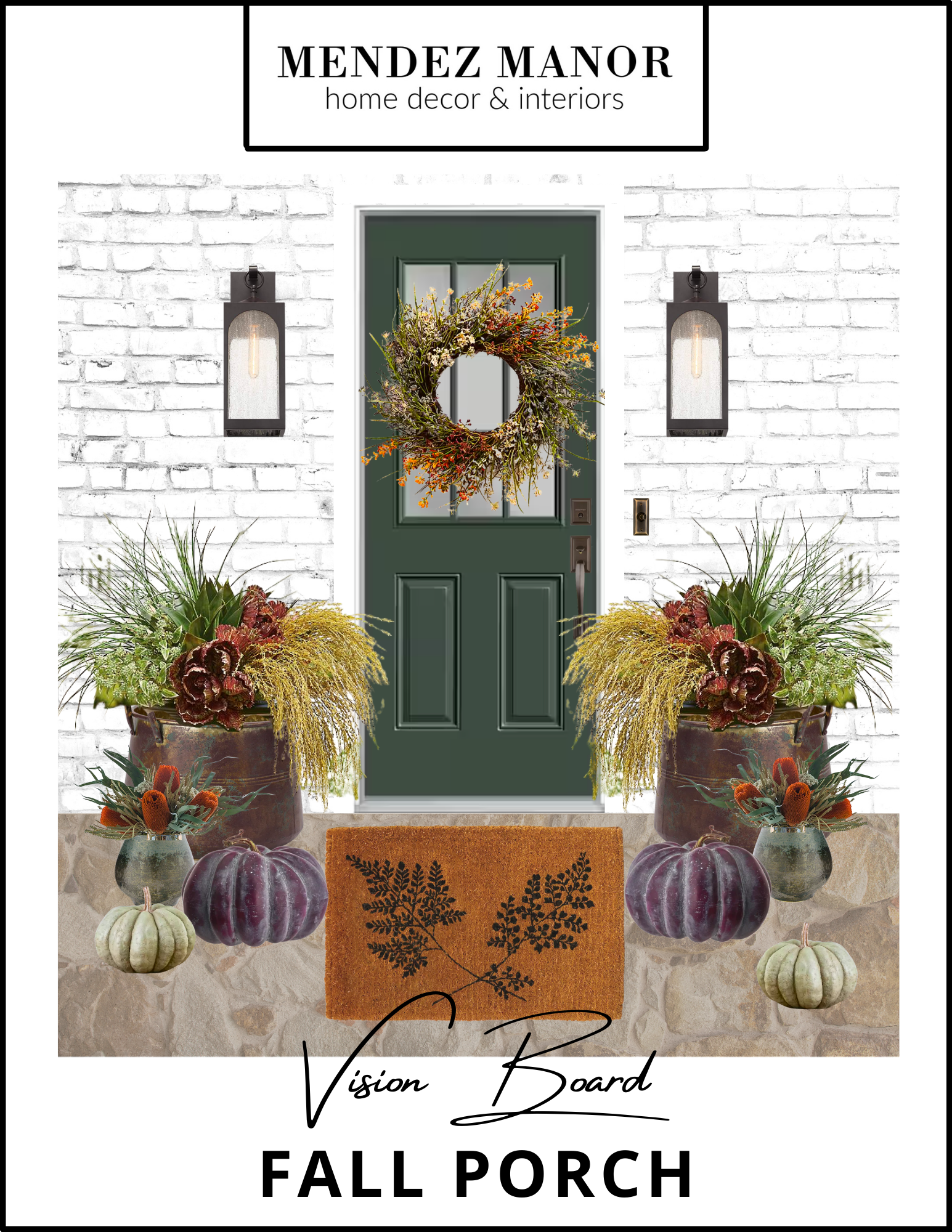"Fall Florals" Porch Decor Inspiration Board