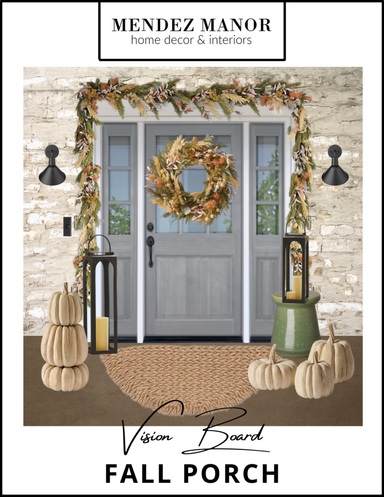 "Soft Neutrals" Fall Porch Decor Inspiration Board