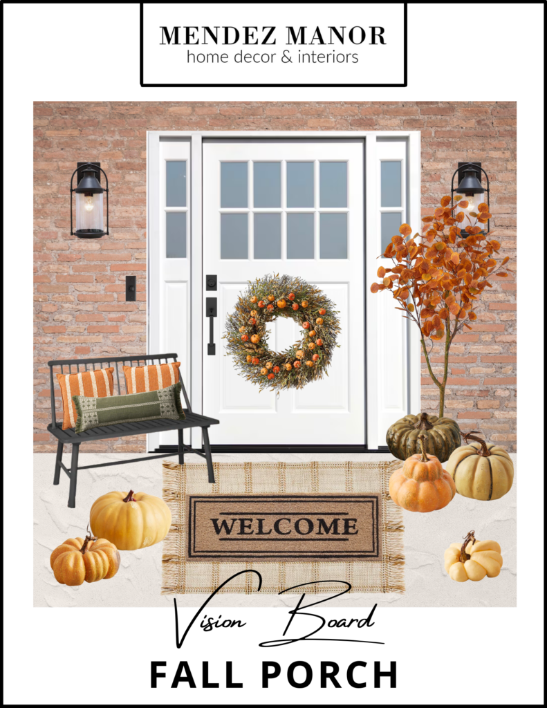 "Classic Cozy" Fall Porch Decor Inspiration Board