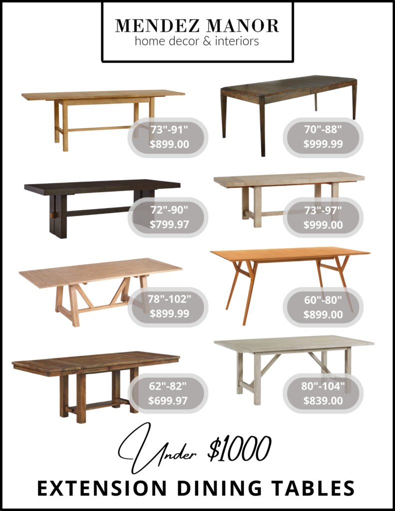 Easy Guide to Shopping Extension Dining Tables Under $1000