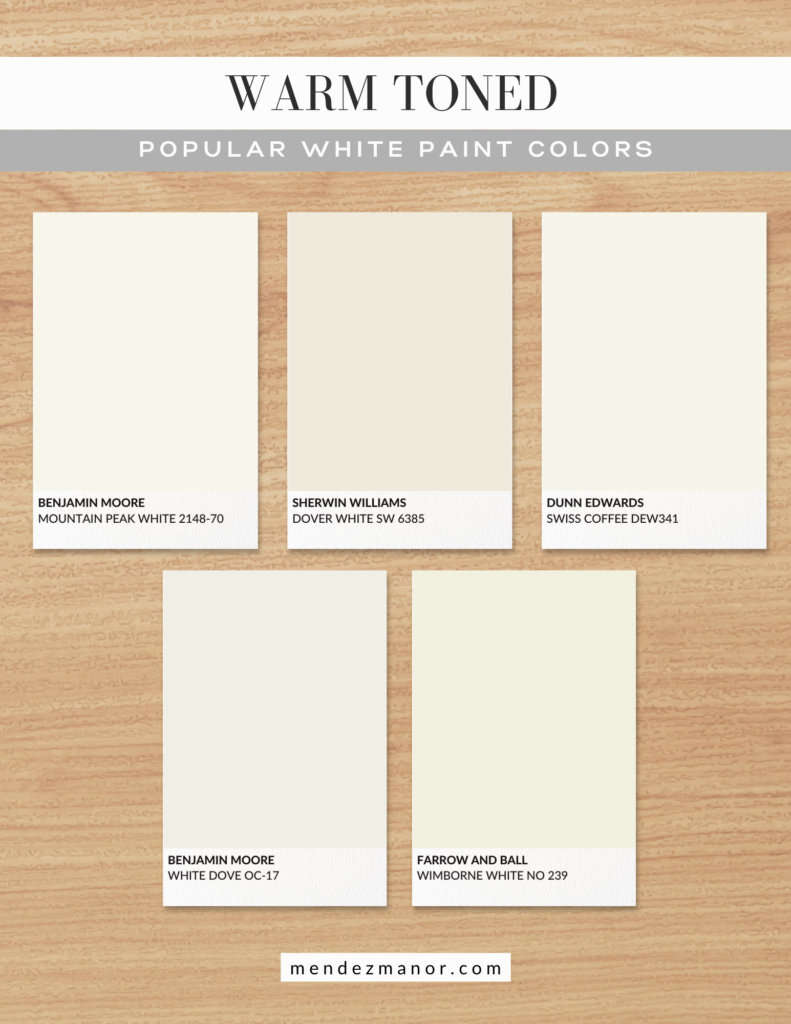 Warm Toned Popular White Paint Colors