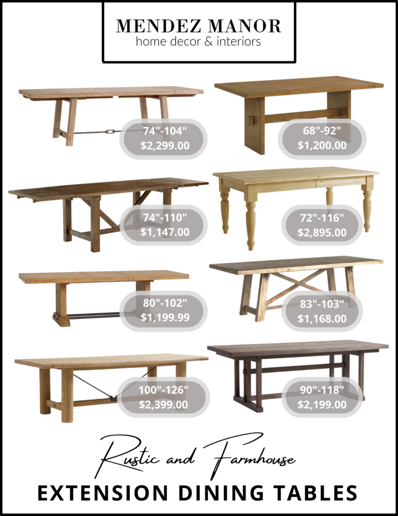 Guide to Shopping Rustic and Farmhouse Extension Dining Tables