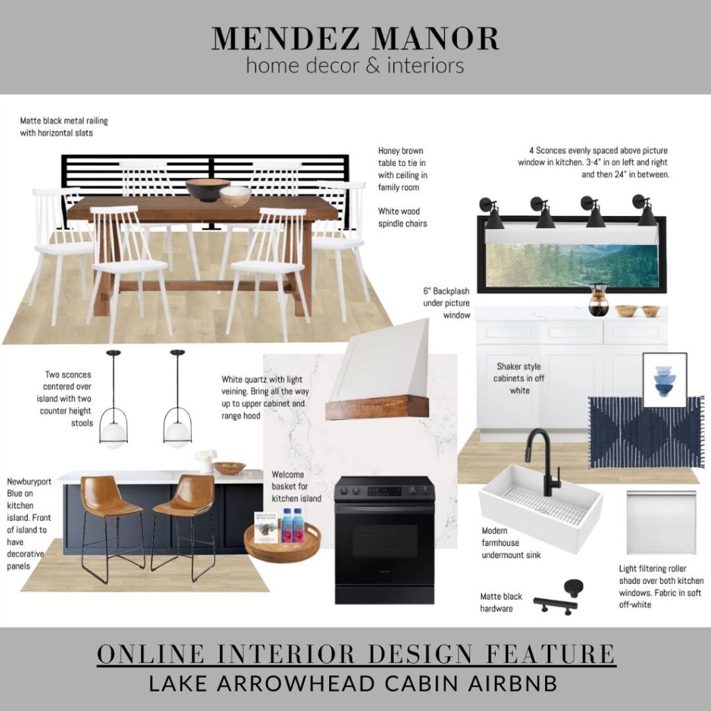Online Interior Design Feature: Lake Arrowhead Cabin Airbnb - Mendez Manor