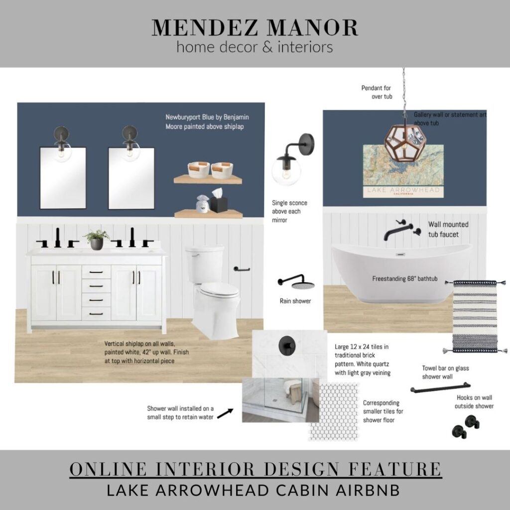 Online Interior Design Feature: Lake Arrowhead Cabin Airbnb - Mendez Manor