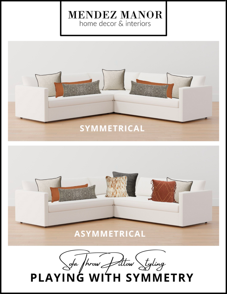 Sofa Throw Pillow Styling Guide Playing with Symmetry