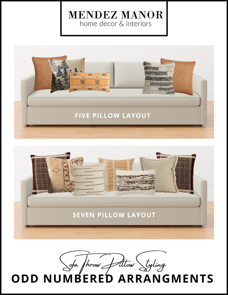 Sofa Throw Pillow Styling Guide Odd Numbered Arrangements