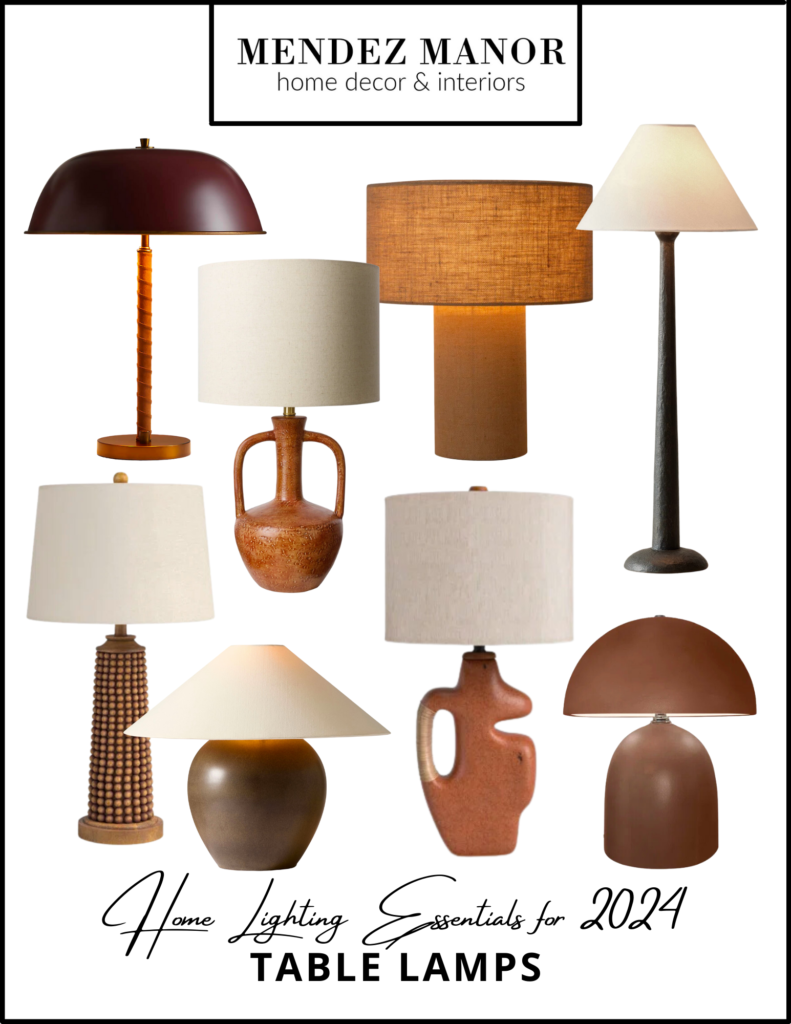 Table Lamps 2024 Trends, suggested table lamps to avoid the big light problem