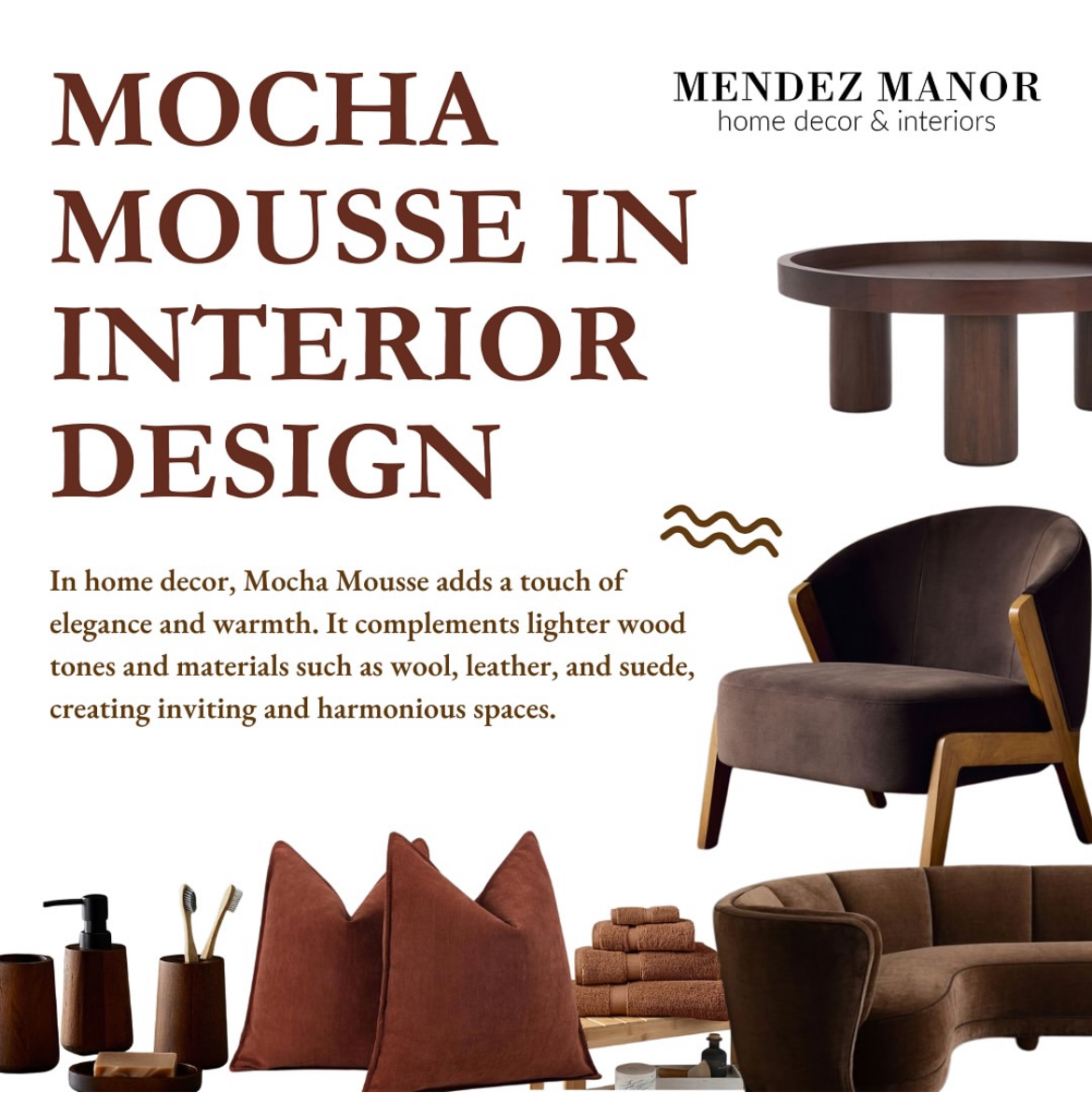 2025 Pantone Color of The Year Mocha Mousse Mendez Manor