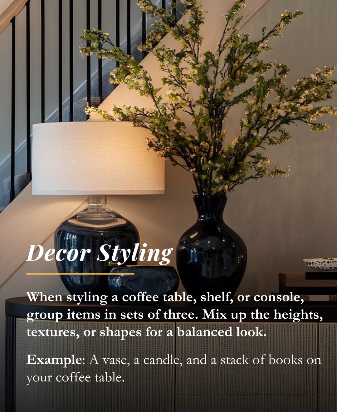 how to use the rule of three in interior design