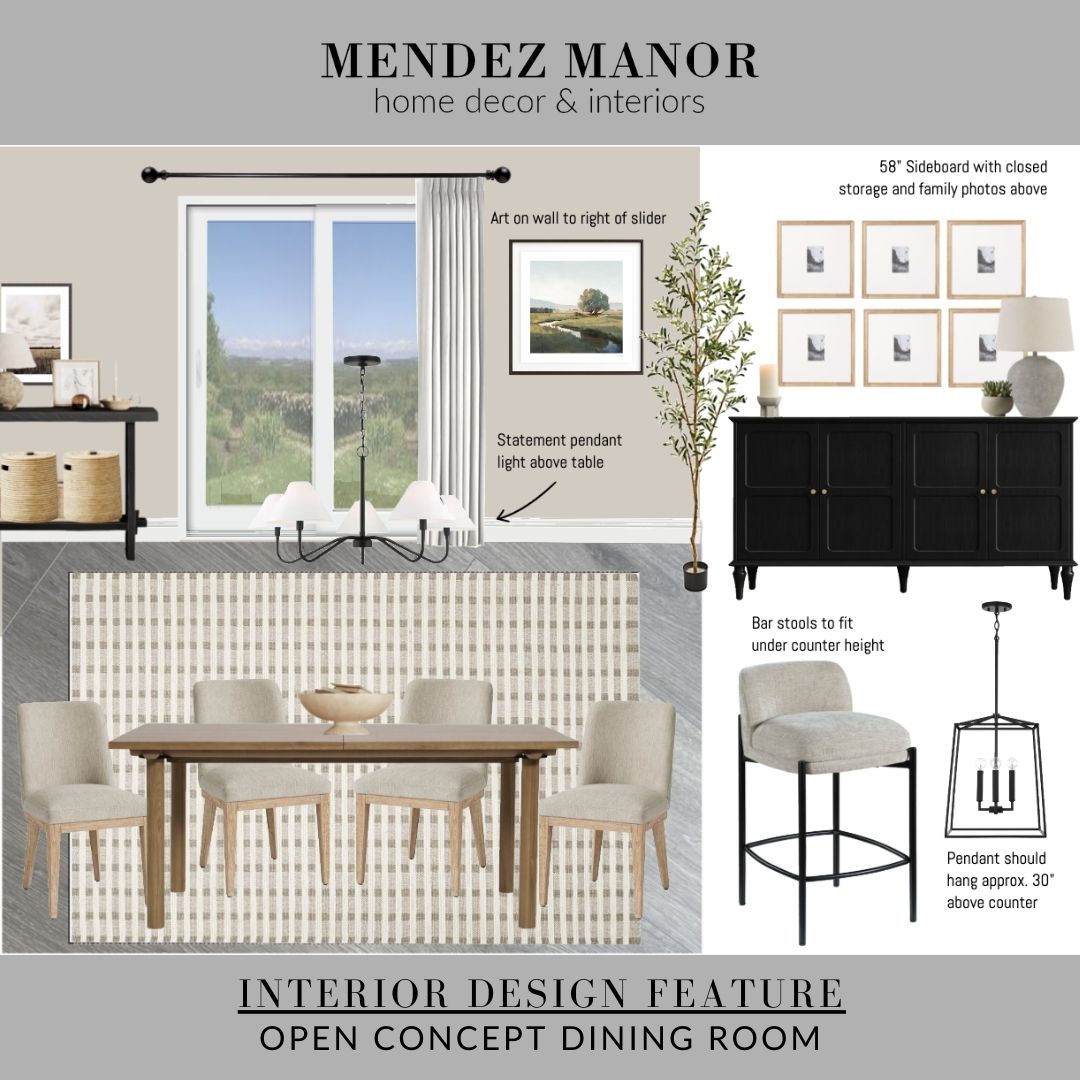 open concept dining room