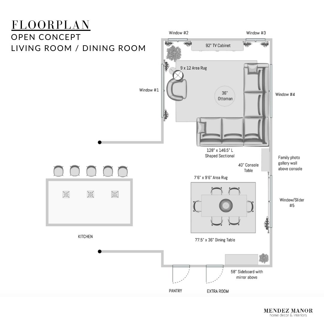 open concept living floorplan