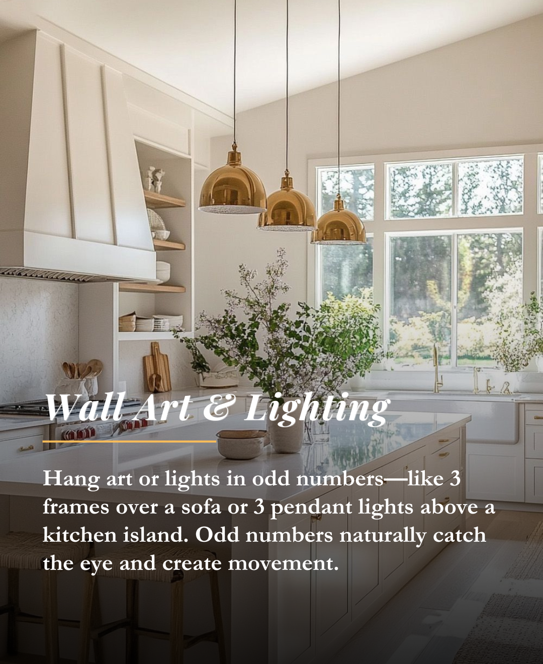 how to use the rule of three in interior design