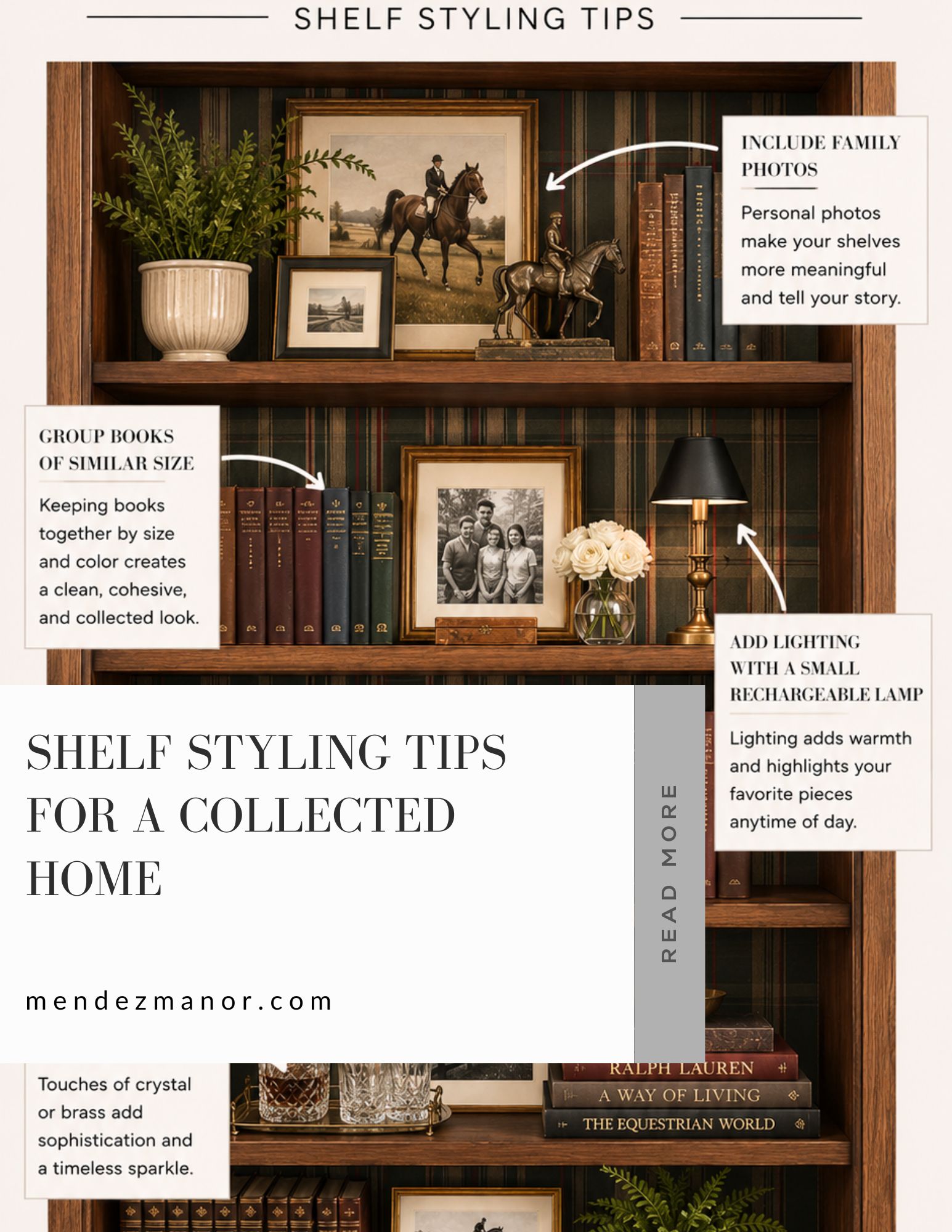 shelf styling tips for a collected home