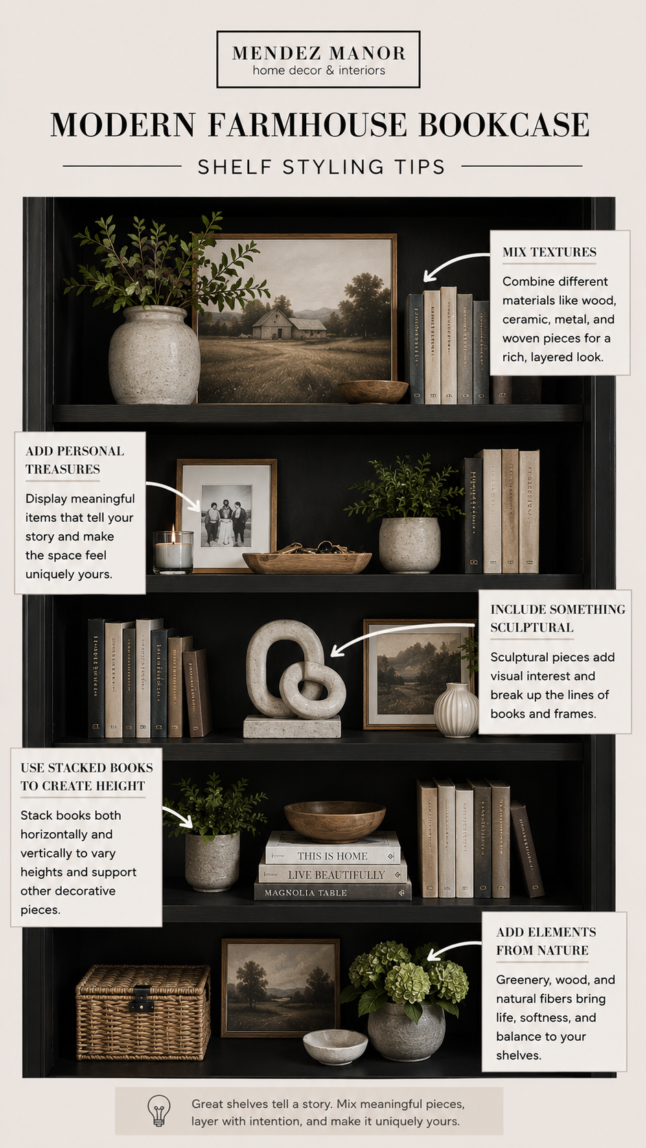 Shelf styling tips for a collected home